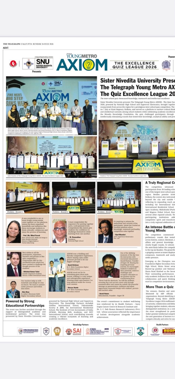 The Telegraph Young Metro AXIOM – Quiz Excellence League 2026